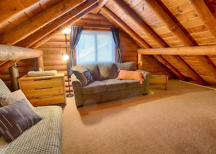 Charming Log In Tall Pines With Fire Pit Near Trails &