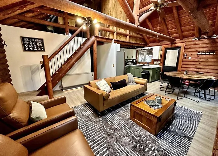 Charming Log In Tall Pines With Fire Pit Near Trails &